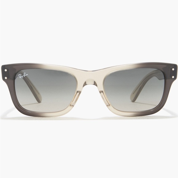 Ray-Ban Mr Burbank 52mm Rectangular Sunglasses in Transparent Grey NWT - Picture 1 of 8